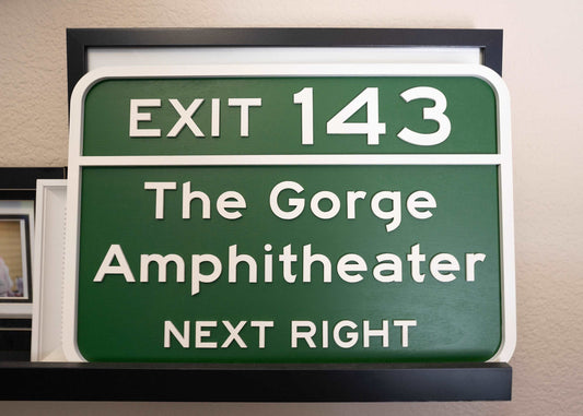 the Gorge Amphitheater exit 143 sign