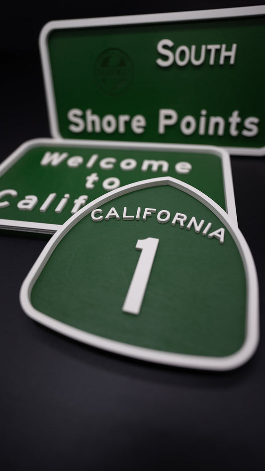 california highway 1 pacific coast highway sign painted wood replica