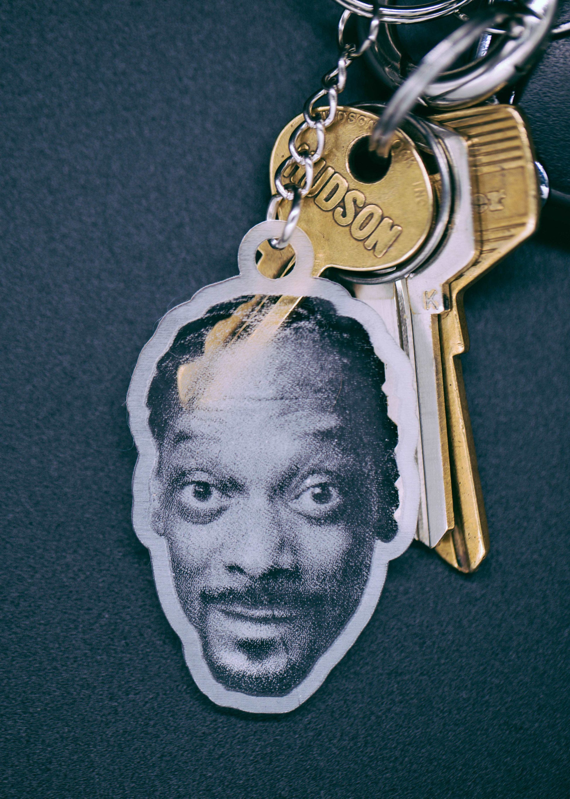 rapper head keychain