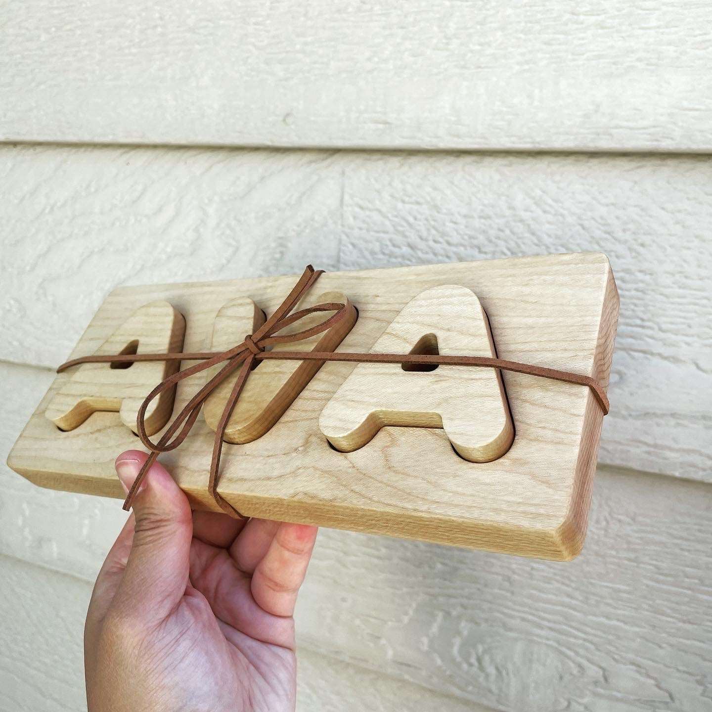 custom baby name puzzle - made out of locally sourced hardwood!